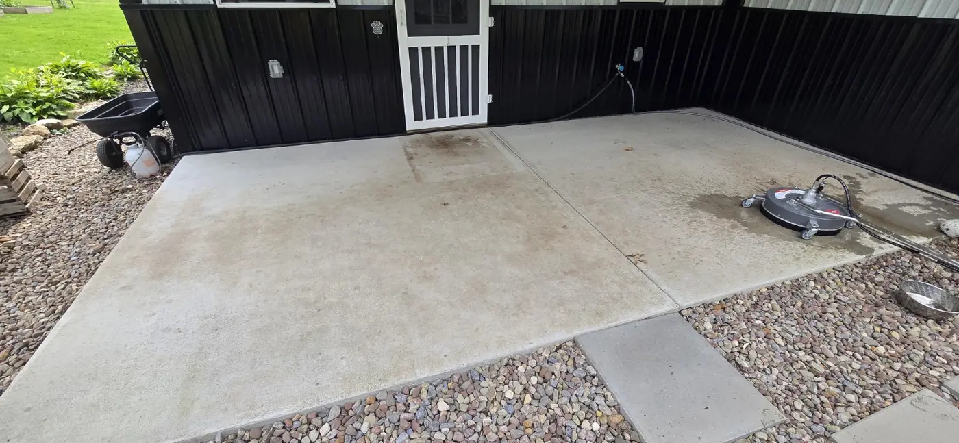 Covered patio during surface-cleaner testing